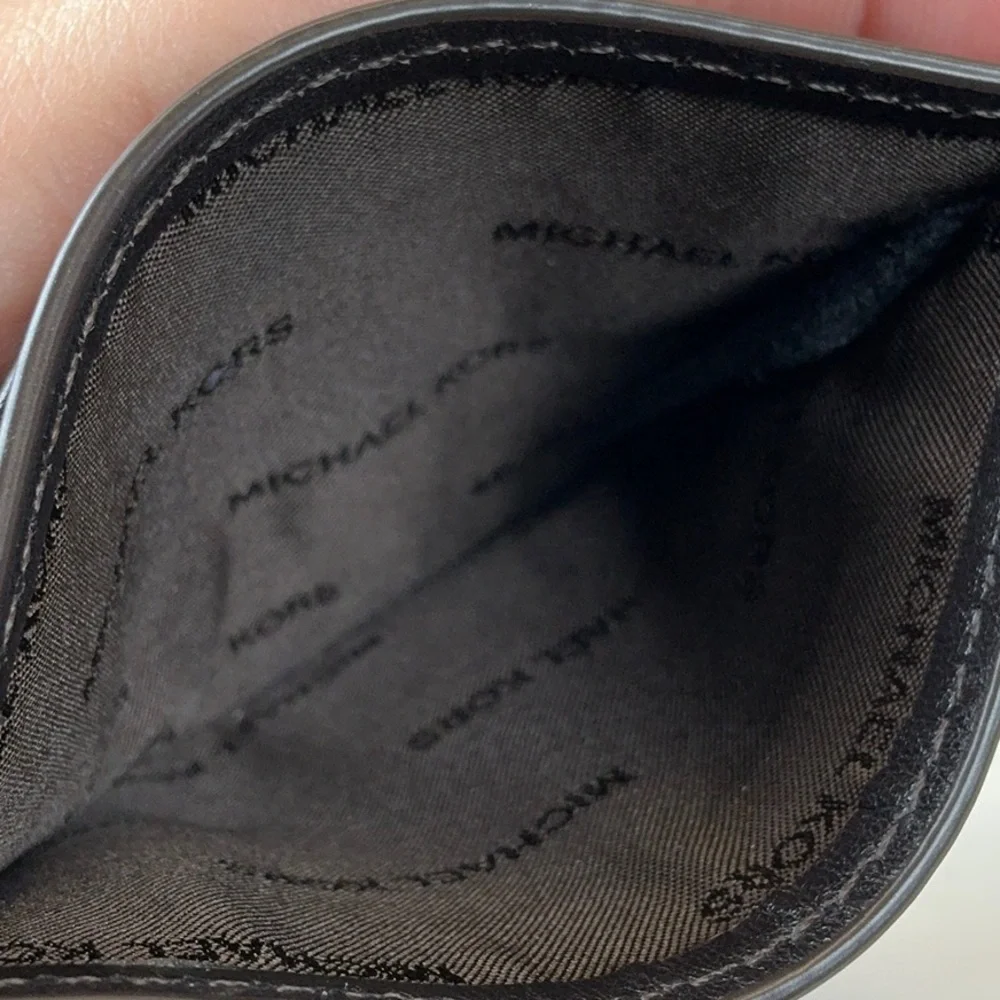 Michael Kors Brown Signature Card Holder Slim Wallet Men's Women's Unisex - Picture 7 of 8